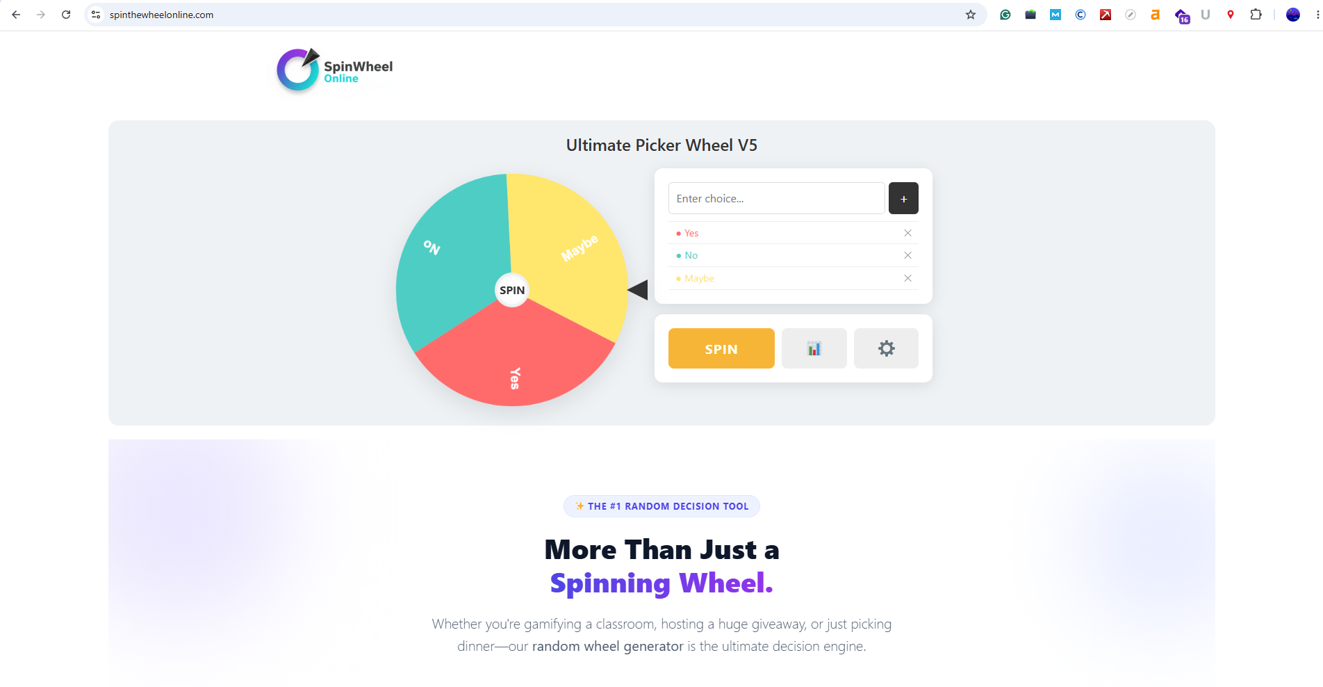 Spin The Wheel Website